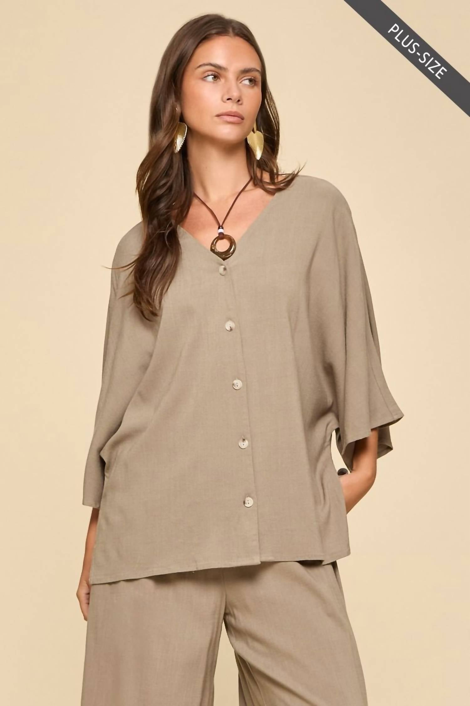 Dear Scarlett Relaxed And Refined Vista Set in oyster - women's sleepwear - alternate view