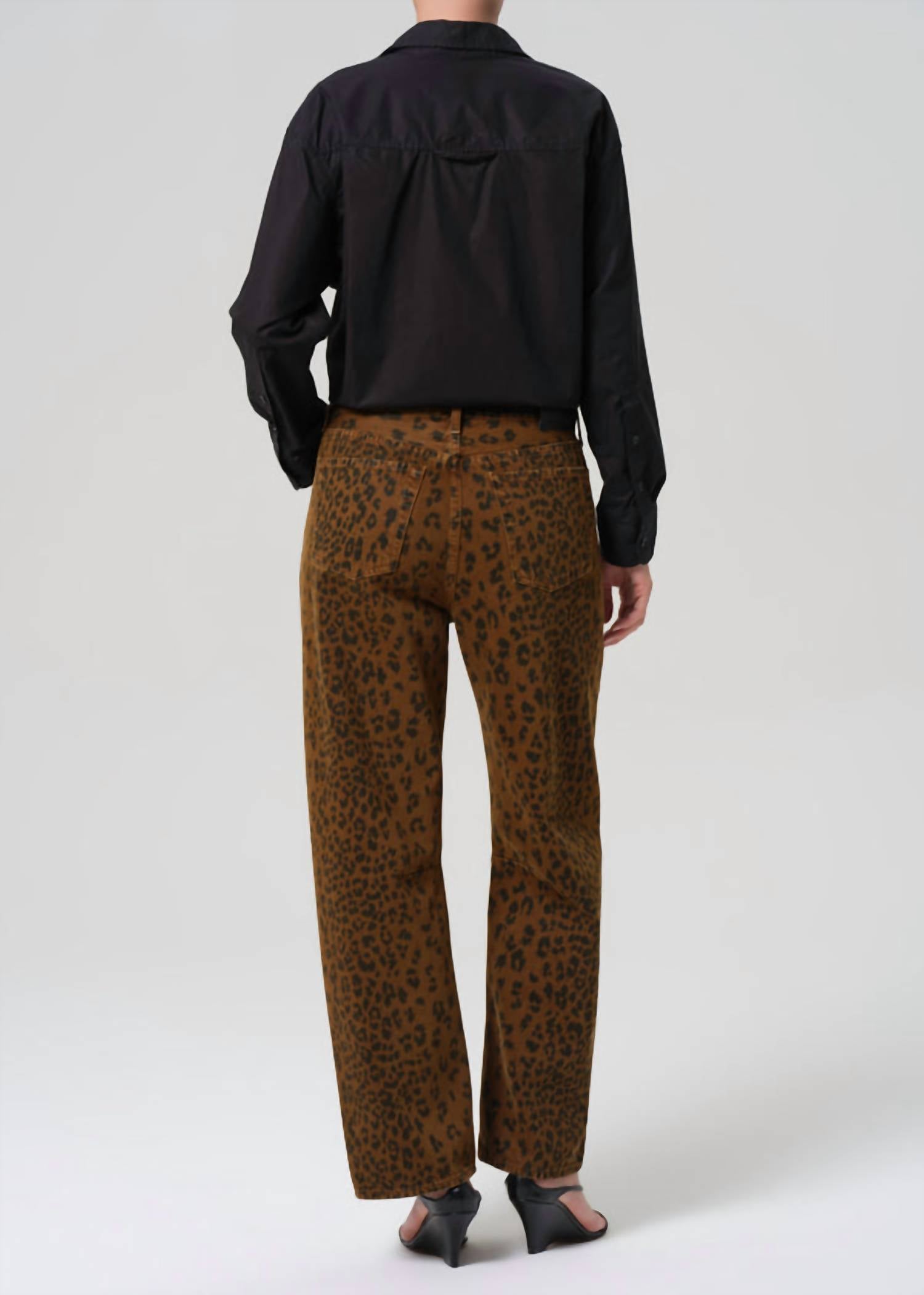 Citizens of Humanity Miro Long Relaxed Jeans in sepia cheetah 1 - women's jeans - detail view