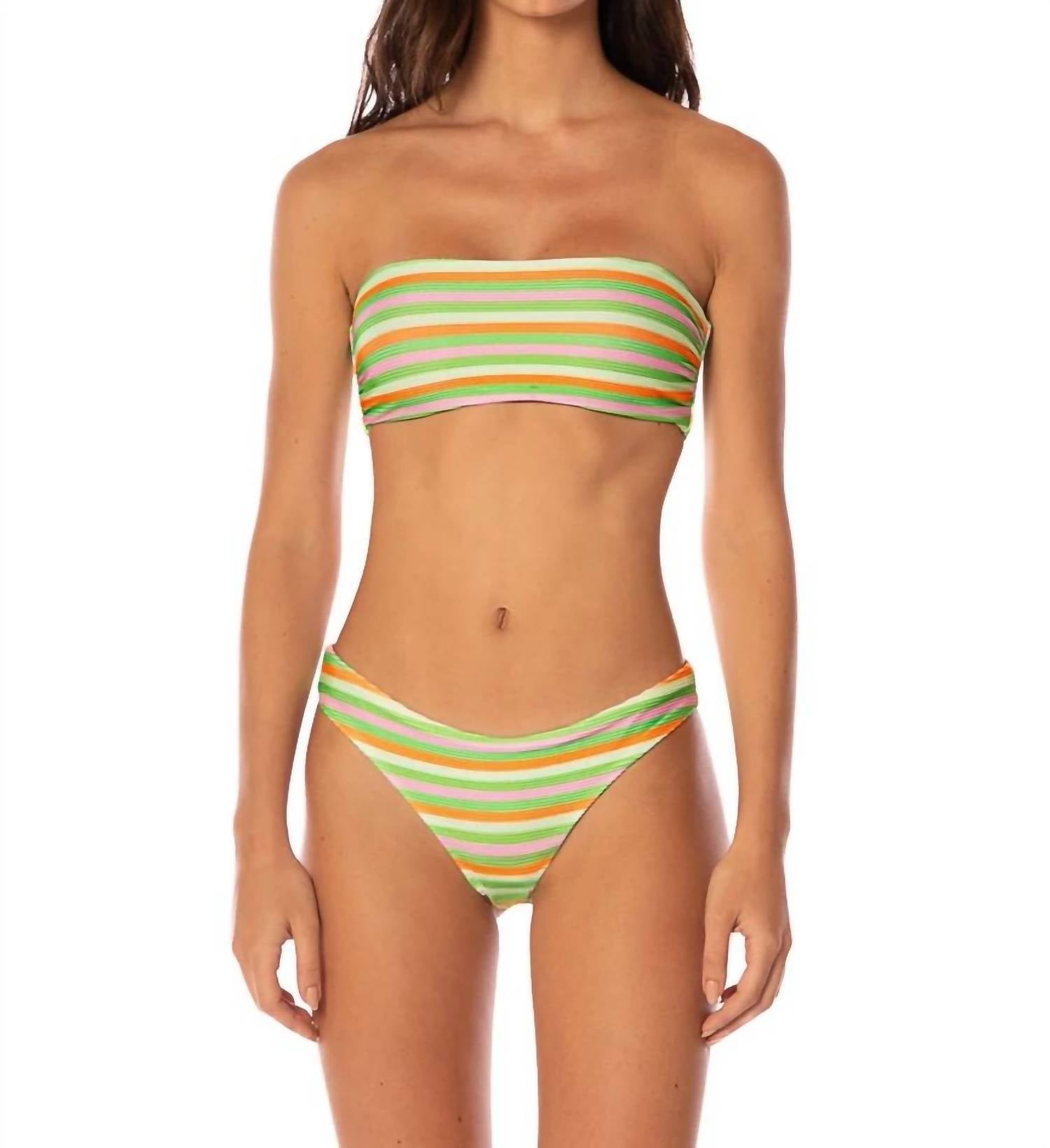 Maaji - Rainbow Stripe Tiffany Strapless Bandeau Bikini Top