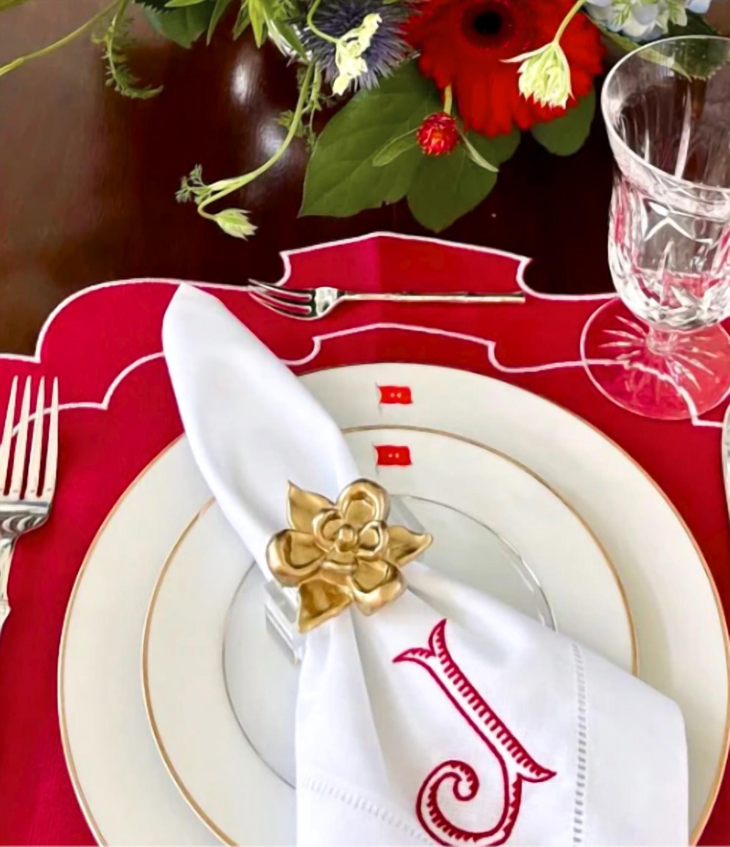 Southern Tribute Gifts Magnolia Napkin Rings in gold - item - alternate view