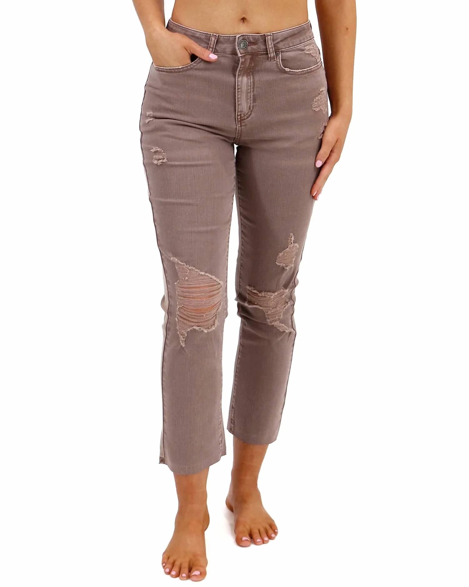 Grace And Lace - Mel's Favorite Straight Leg Cropped Denim Jeans