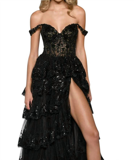 Sherri Hill - Tulle Sequin A-line Prom Dress