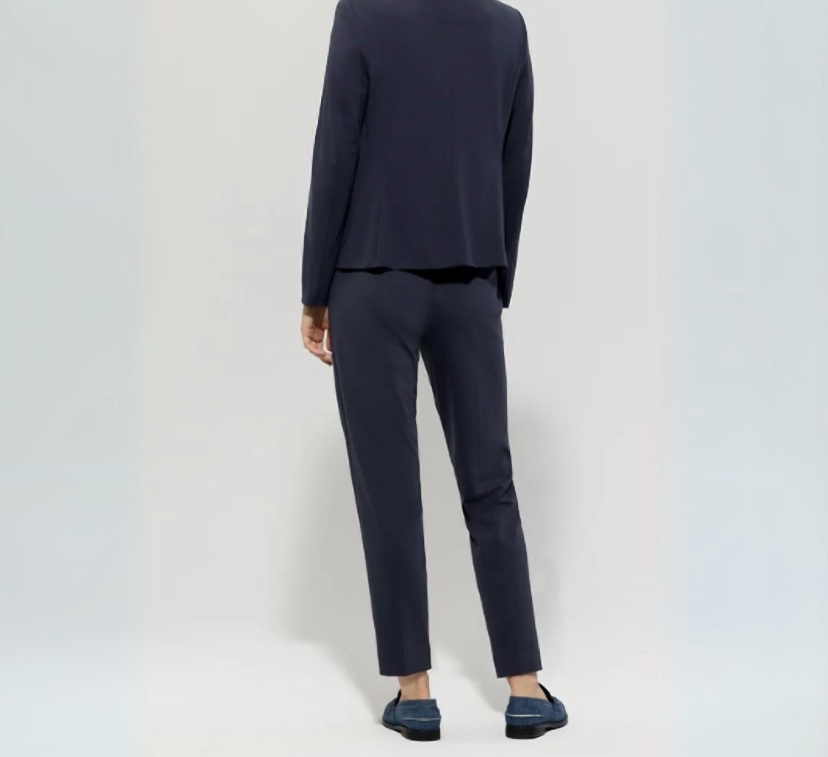 LUISA CERANO Cropped Drawstring Waist Pant in jean blue - women's pants - detail view