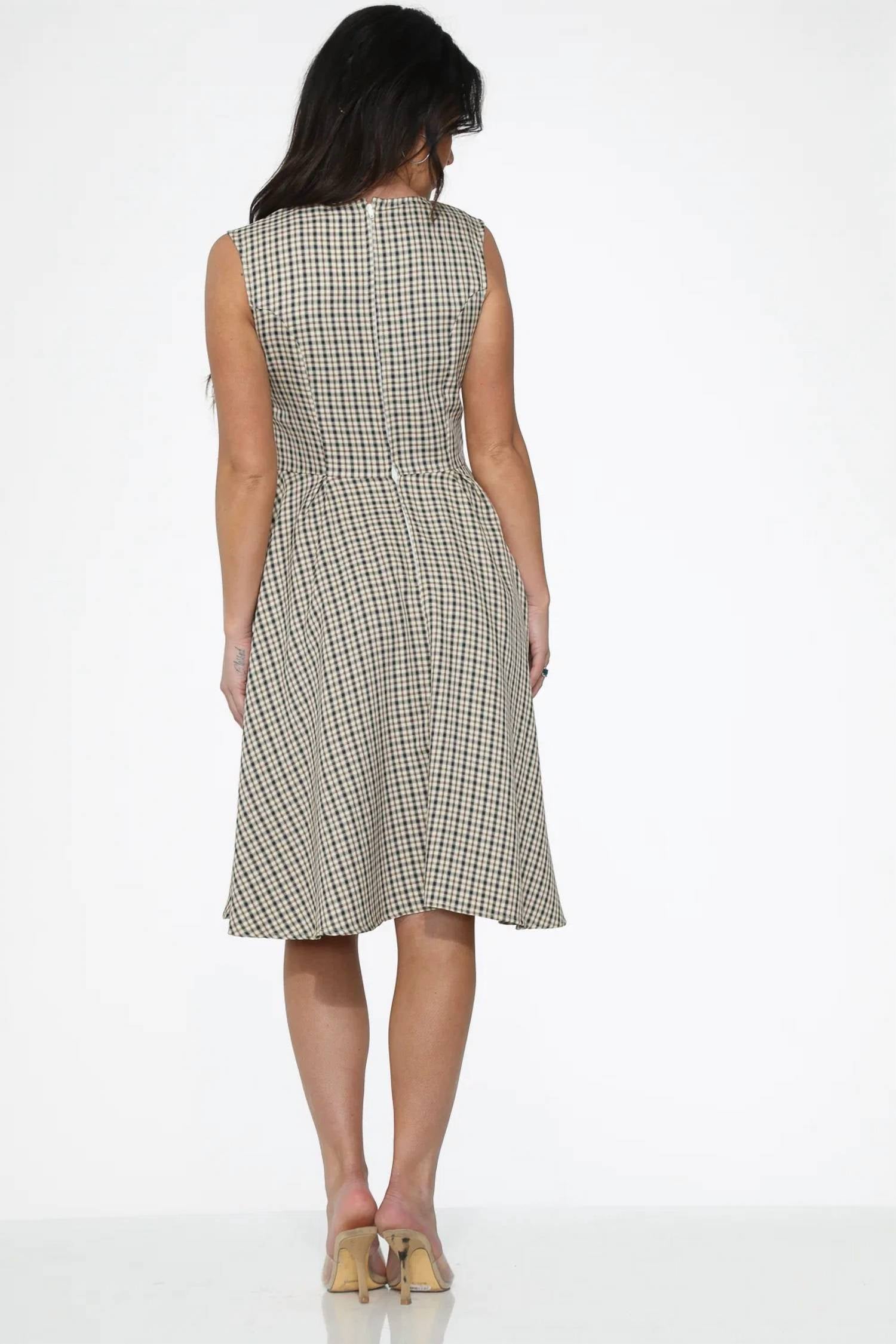 Orchid Bloom - Gingham Swing Dress