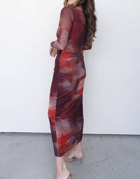 Emory Park - Brushstroke Mesh Midi Dress