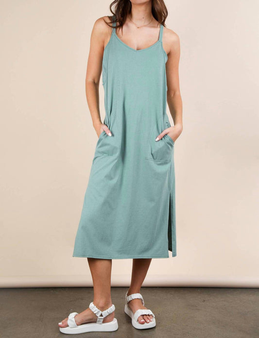 Very J - V-Neck Sleeveless Casual Comfy Midi Dress