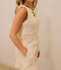 Skies Are Blue - Carmen Crochet Open Knit Tank Top