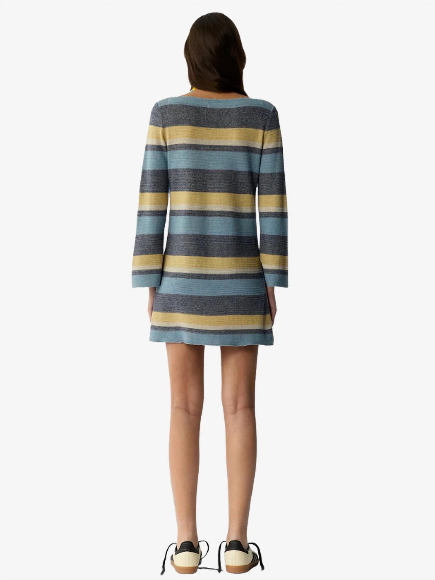 Guest In Residence Bayside Mini Dress in residence bayside mini dress in navy combo - women's dress - alternate view