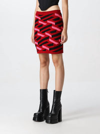 Versace - La Greca Wool Blend Knit Skirt