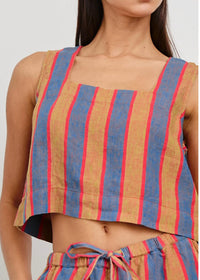 Rails - Akira Stripe Linen Crop Tank