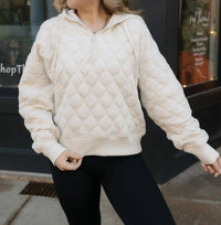 Rae Mode - Quilted Hooded Quarter Zip Jacket