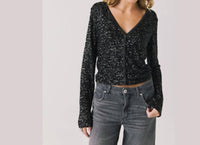 Chaser Women's Sparrow Long Sleeve Top in black - women's long sleeve top - view 4