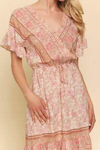 Mystree - Ruffle Boarder Print Dress