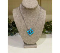 Boho Ranch - Women's Cluster Flower Burnished Necklace