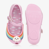 Mini Melissa Girls Ultragirl Sunny Day Sandals in pink white - kids' sandal - alternate view