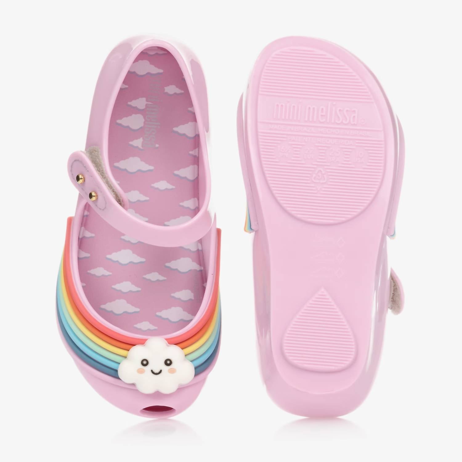 Mini Melissa Girls Ultragirl Sunny Day Sandals in pink white - kids' sandal - alternate view