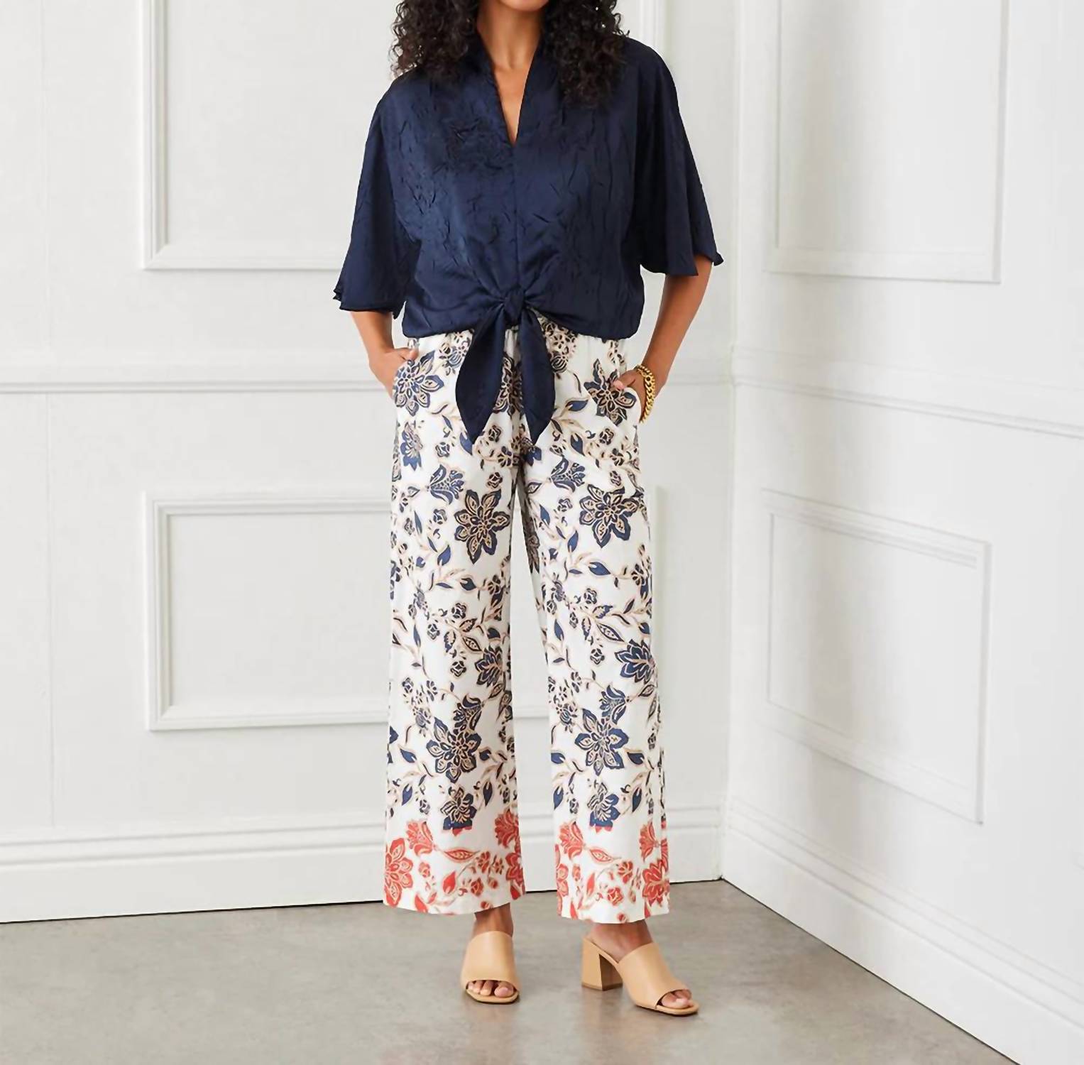 Karen Kane - citrus splash drawstring pant