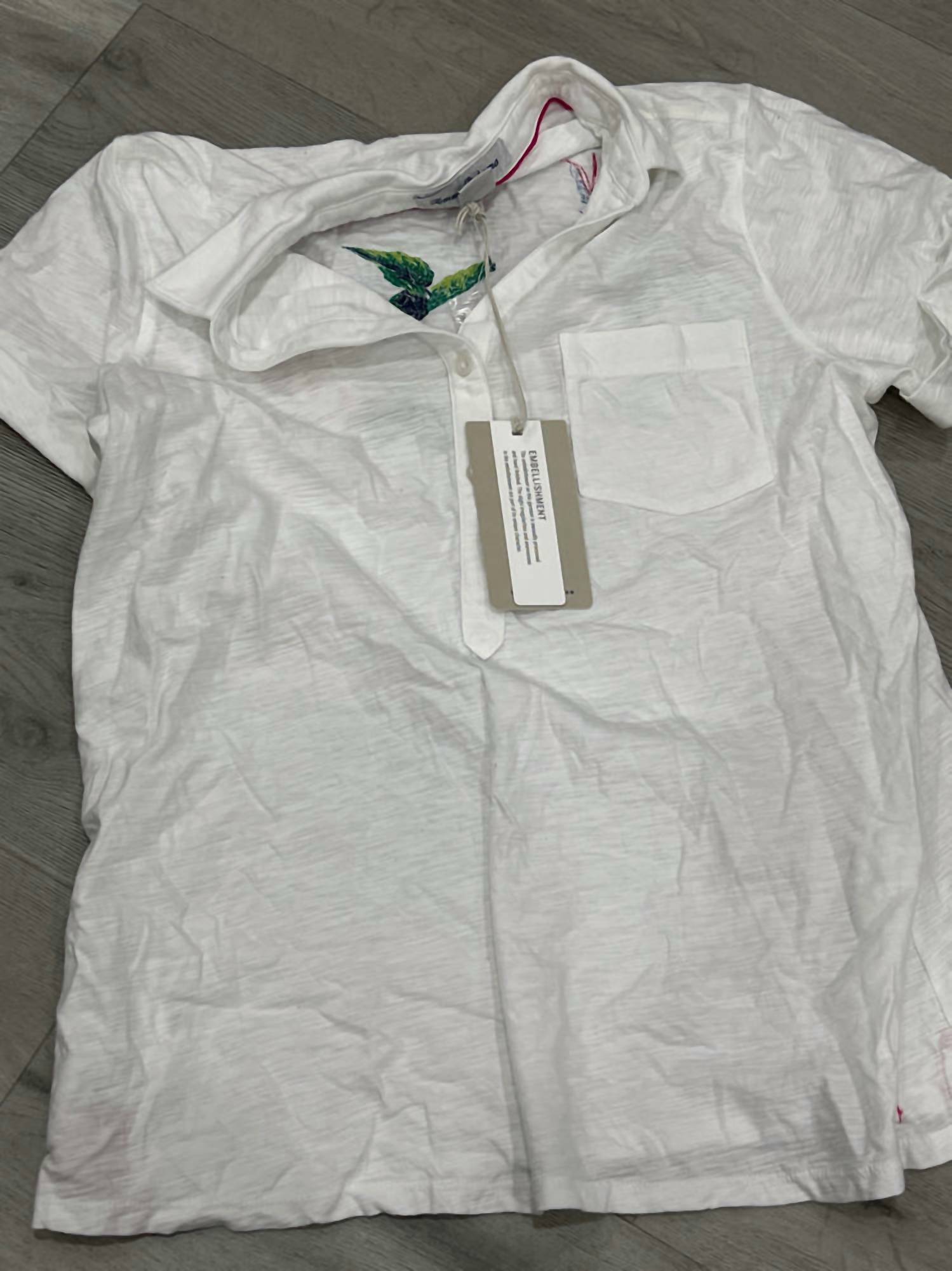 TOMMY BAHAMA Women's Embroidered Split Neck Polo Shirt in white - women's t-shirt
