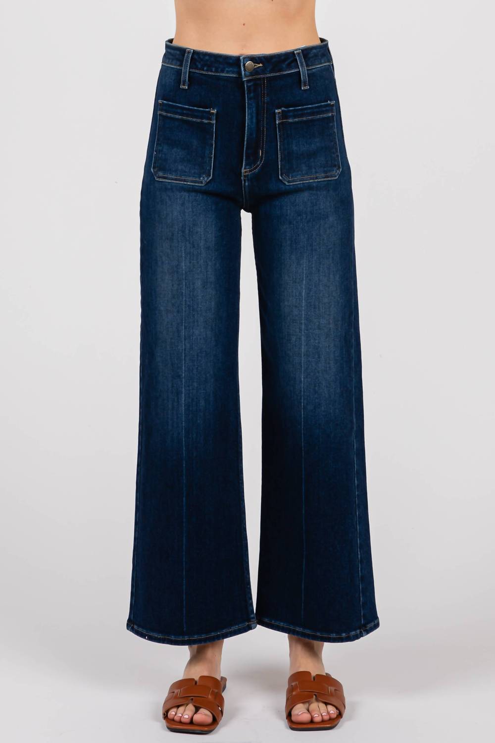 Letter To Juliet - High Rise Front Patch Pocket Jeans