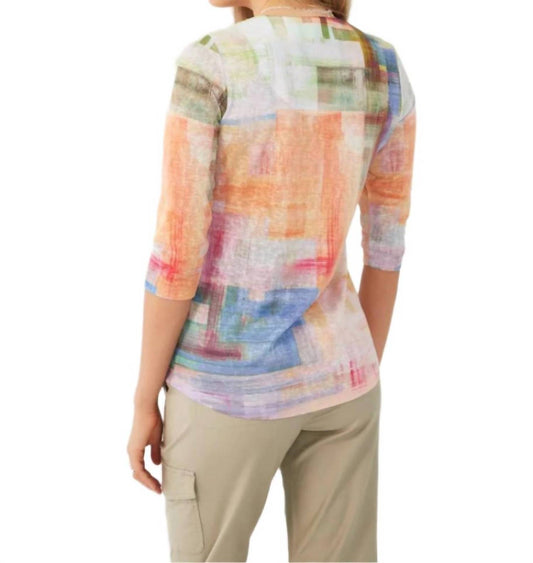 Fdj - Three Quarter Sleeve V-neck Top