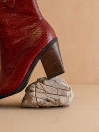 OASIS SOCIETY Women's Tara Two Paneled Western Boots in red - women's shoe - view 5