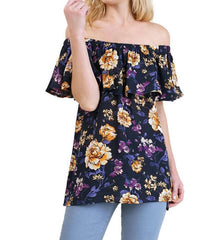Umgee - Off The Shoulder Floral Print Top