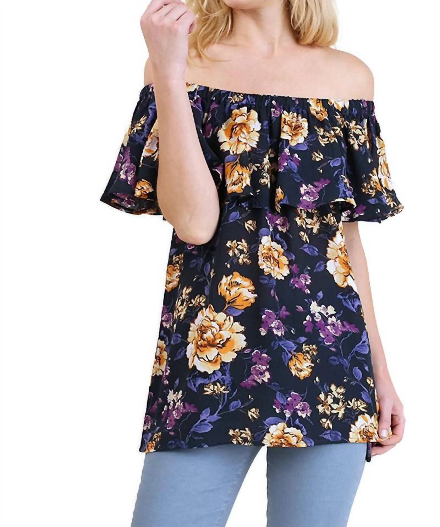 Umgee - Off The Shoulder Floral Print Top