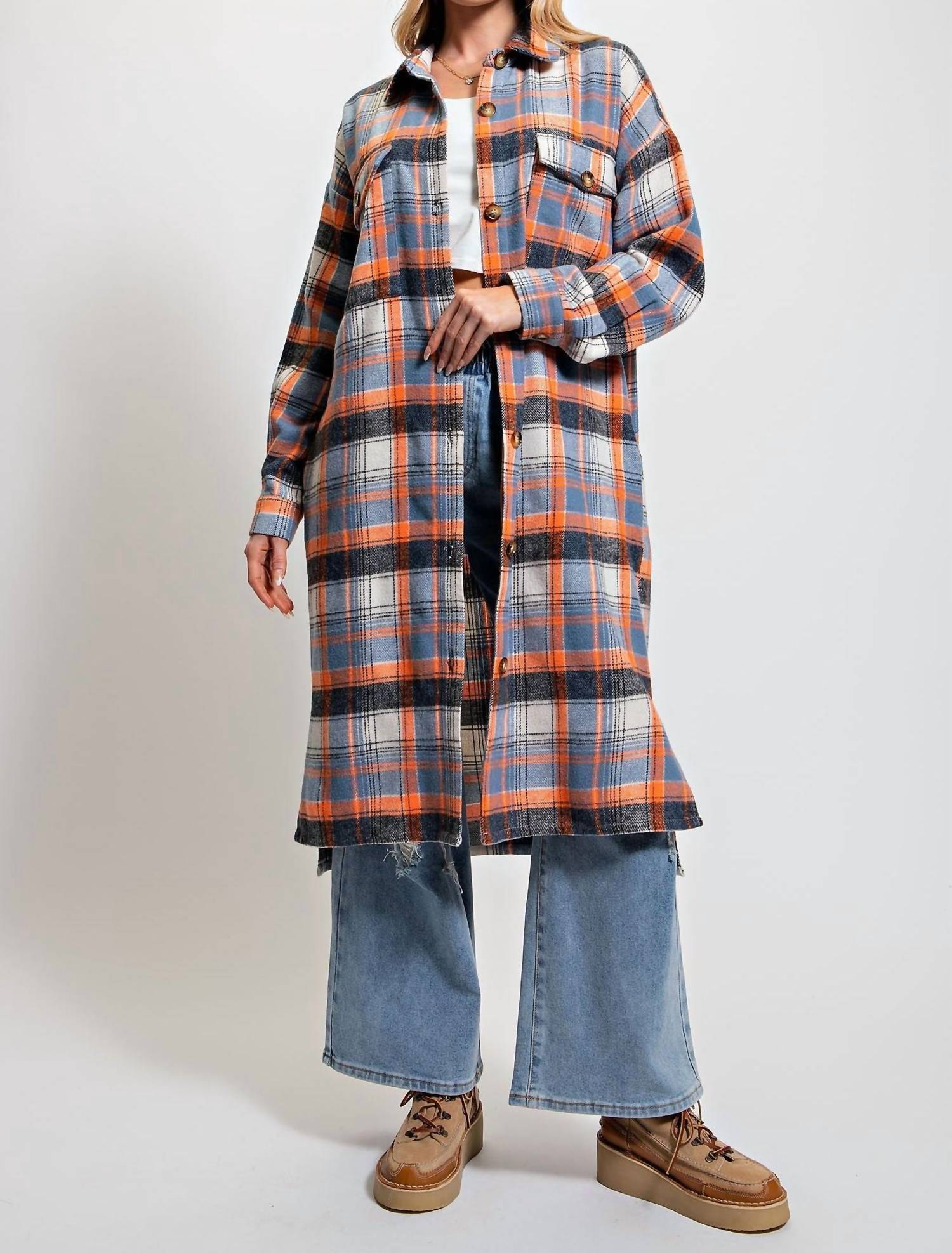 Easel - Plaid Button Down Jacket