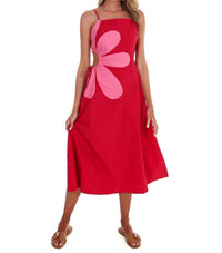 Very J - Women's Wildflower Wishes Floral Cut Out Midi Dress