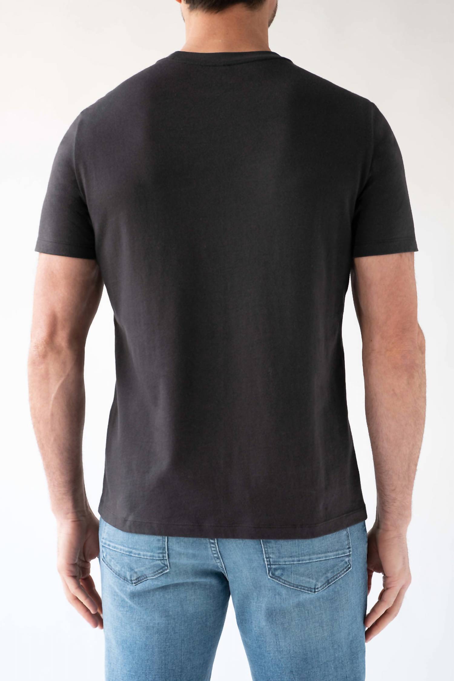 DEVIL-DOG Short Sleeve Pocket Tee in coal - men's t-shirt - detail view