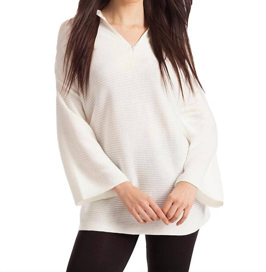 James Ribbed Bell Sleeve Top