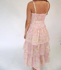 Tcec - Aria Floral Tiered Ruffle Midi Dress
