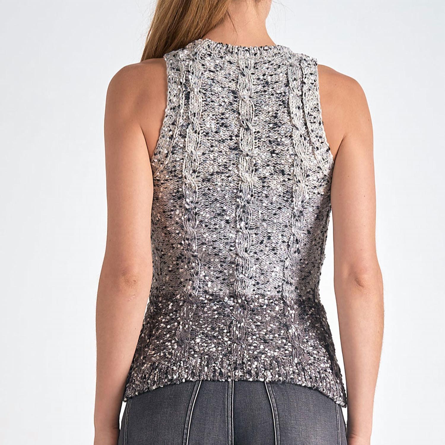 Elan - Sleeveless High Neck Sweater Top