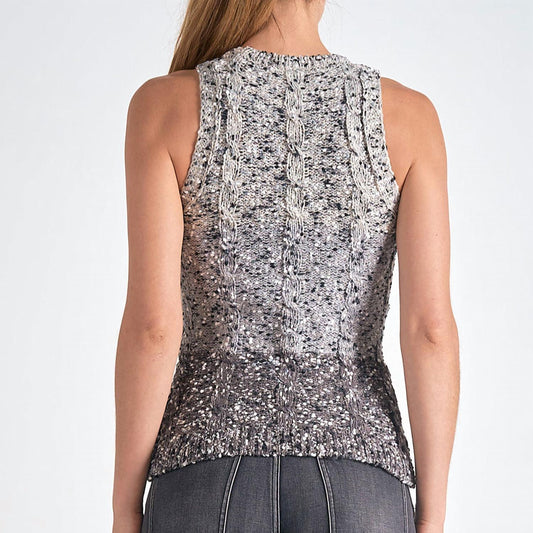 Elan - Sleeveless High Neck Sweater Top