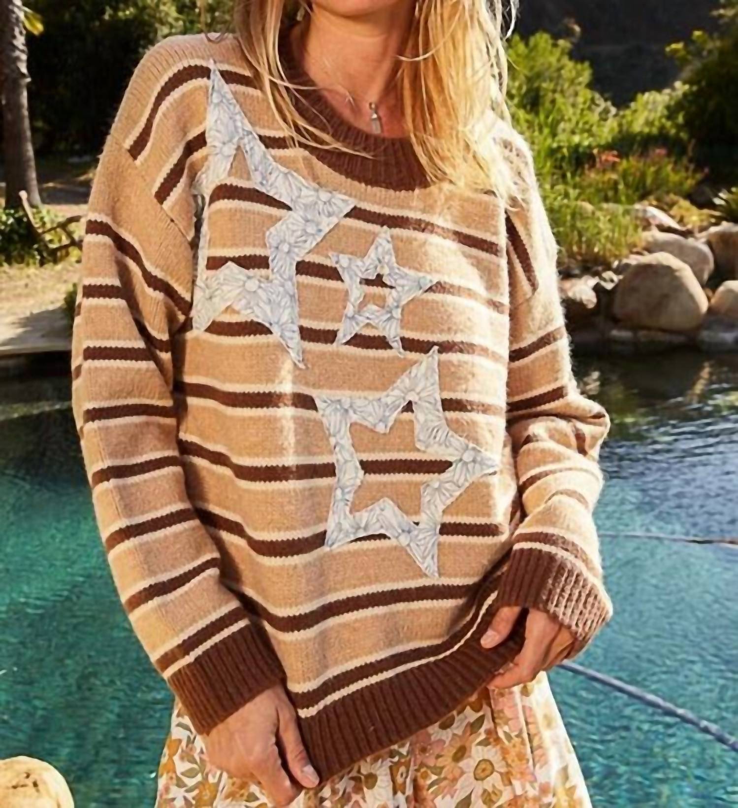 Pol - Star Gazer Patch Stripe Sweater