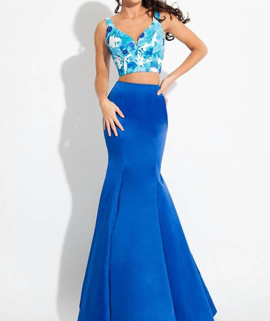 Rachel Allan - Two-piece Mikado Mermaid Gown