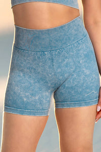 Navano - Acid Wash Pull-on Shorts