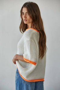By Together - Knit Sweater Short Sleeve Pullover Top
