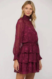 Fate - Floral Sheer Ruffle Dress