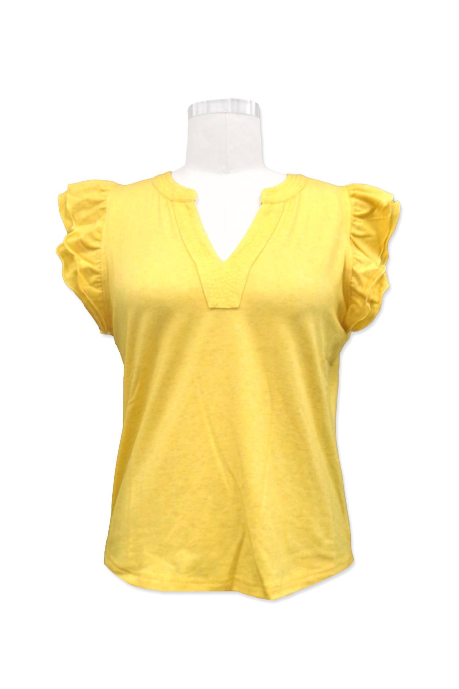 Paparazzi - Women's Linen Jersey Ruffle Tank