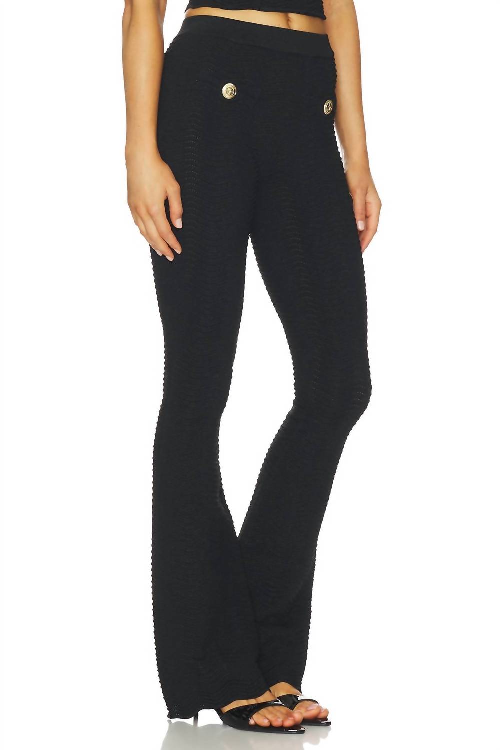 RETROFETE Joliet Knit Flare Pant in metallic black - women's pants - alternate view