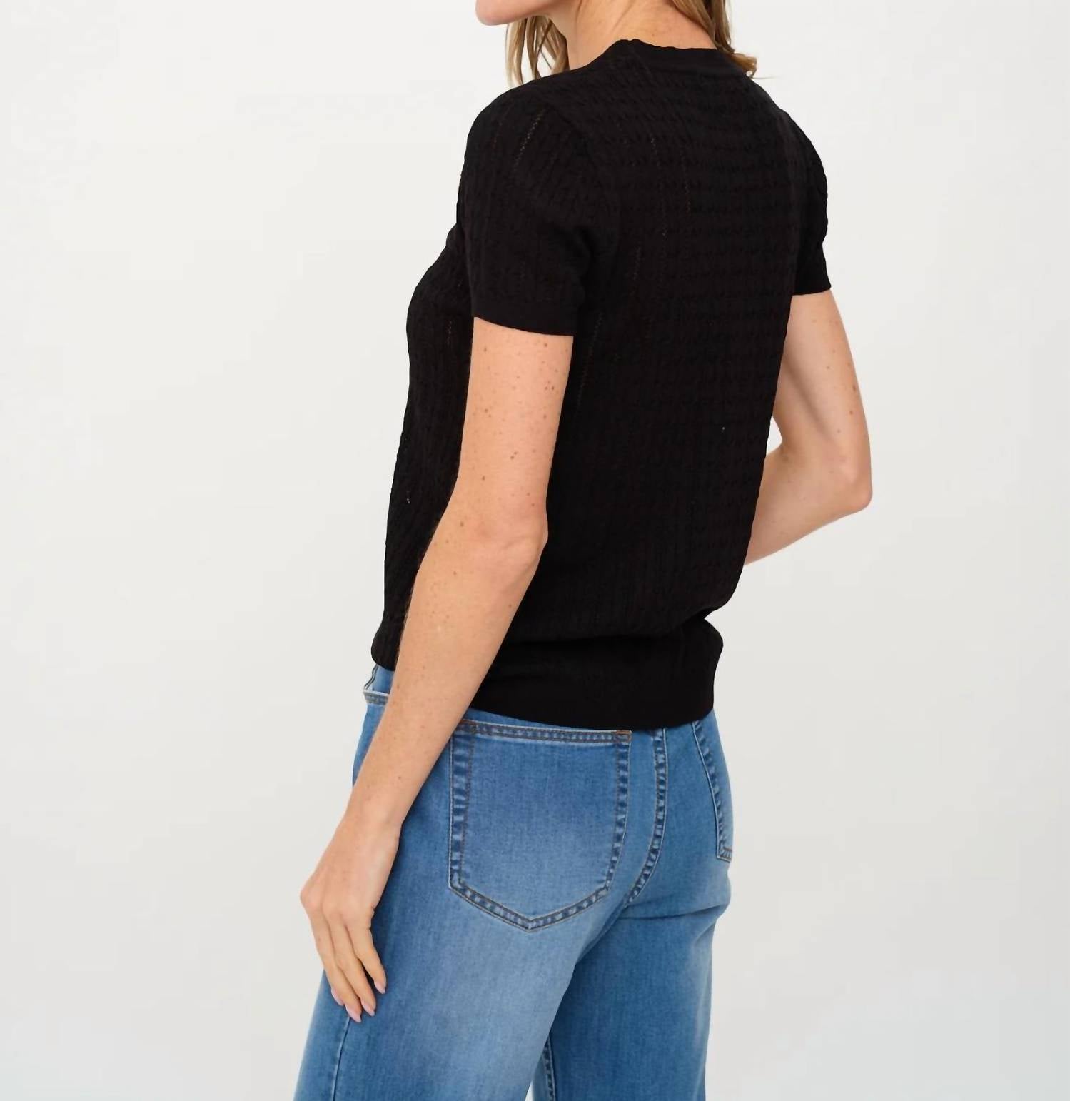 Six/Fifty - Liam Short Sleeve Cable Knit Sweater