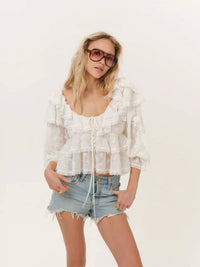 For Love & Lemons - Lilou Eyelet Top