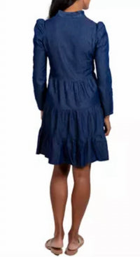 Sail To Sable - Dark Chambray Long Sleeved Dress