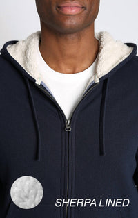Jachs New York - Recycled Jacquard Sherpa Lined Full Zip Hoodie