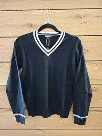 Pure Amici - Women's Perforated V-neck Sweater