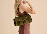 Dolce Vita Women's Hudson Handbag in olive suede - women's bag