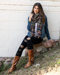 Grace And Lace - Distressed Waist Shaper Jegging