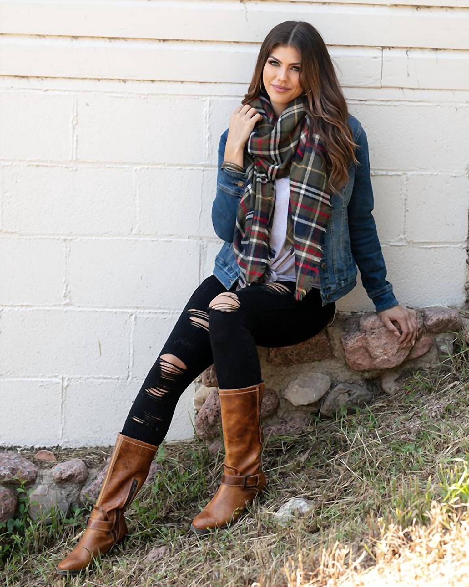 Grace And Lace - Distressed Waist Shaper Jegging