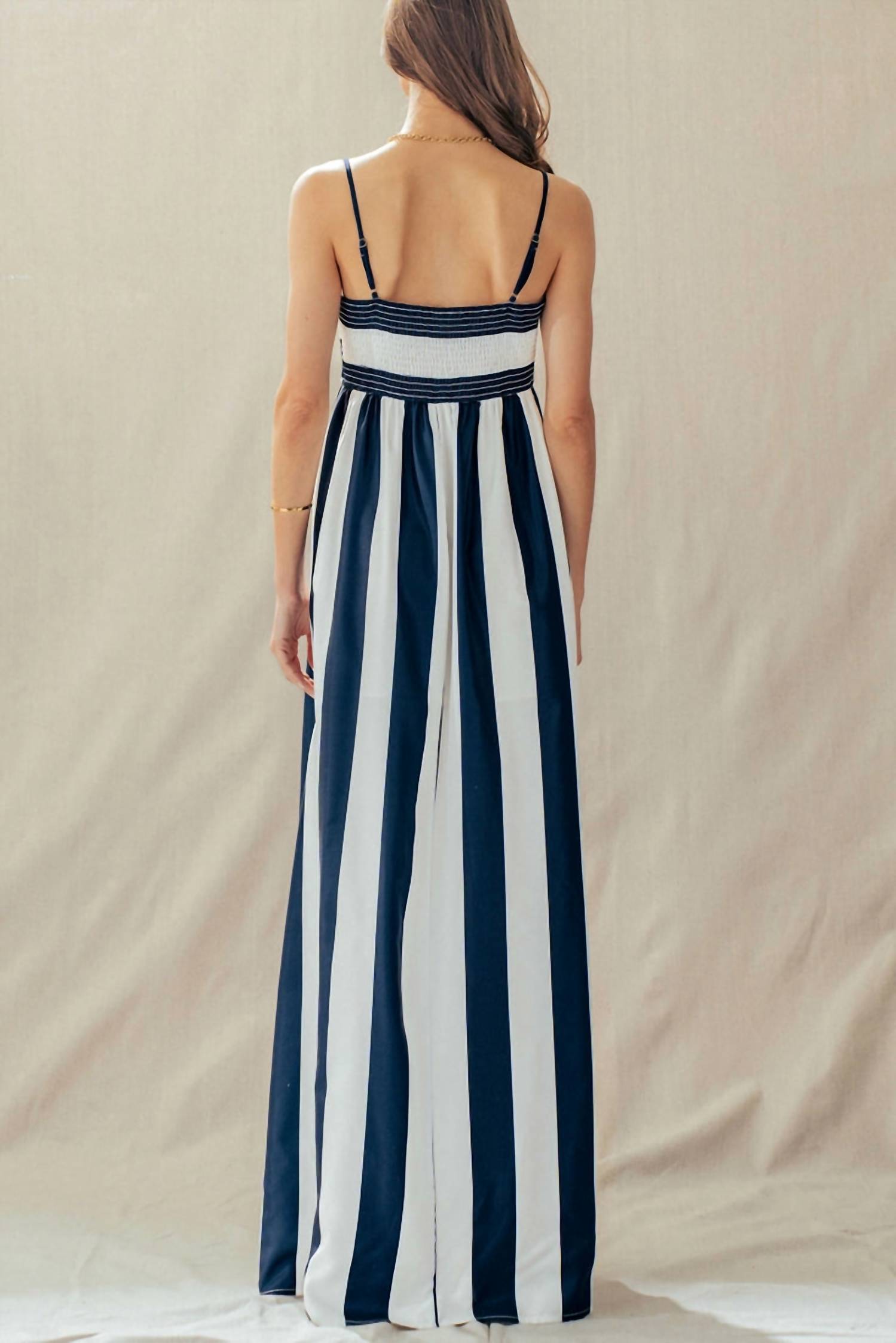 Urban Daizy - Striped Smocked Back Dress